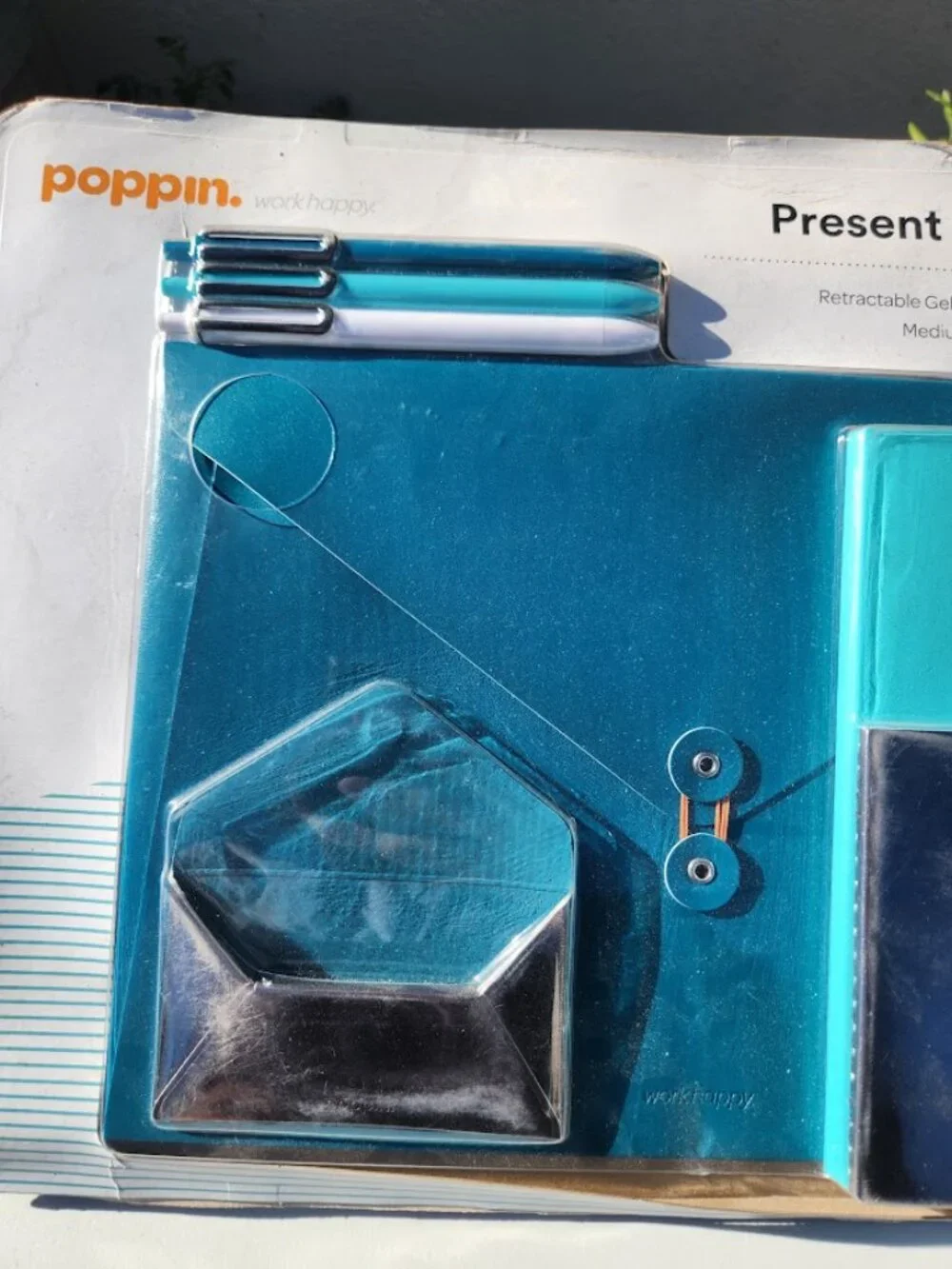 Poppin Work Happy Present Yourself Collection Teal 7 Pc Piece Desk Set Teacher G